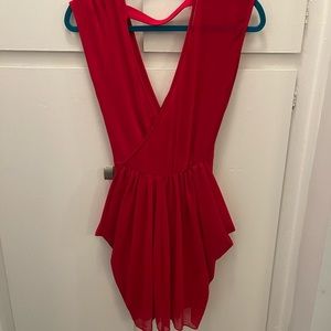 Bebe red low cut dress